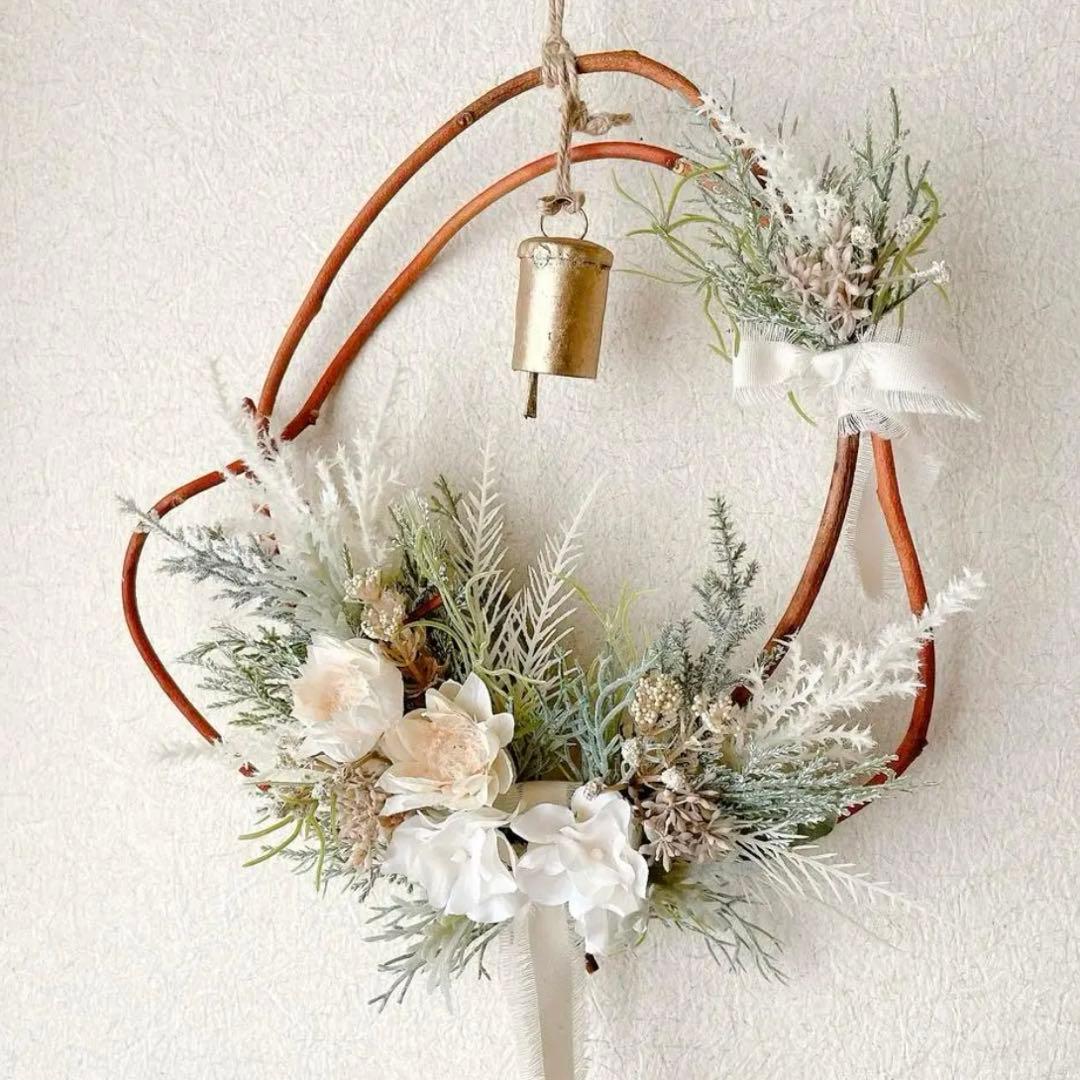 yu.s&s　2点おまとめ　造花　クリスマス　リース　　ドアリース　ベル