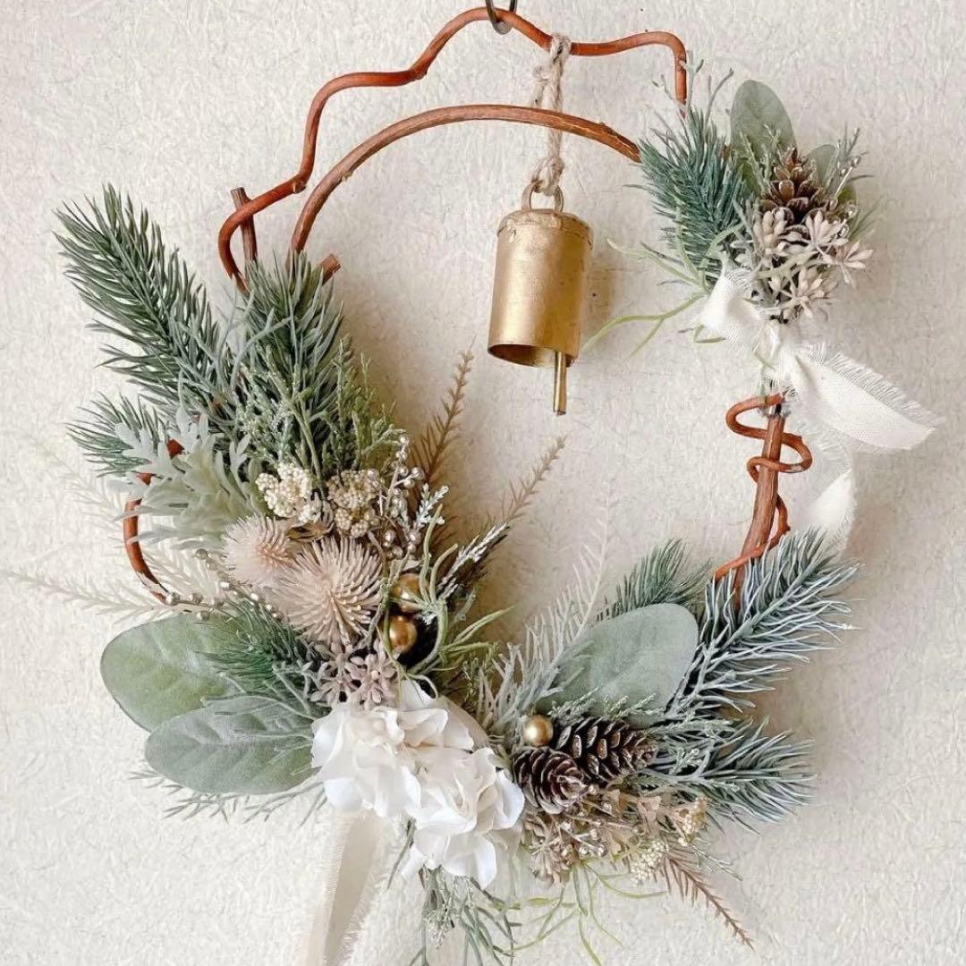 yu.s&s　2点おまとめ　造花　クリスマス　リース　　ドアリース　ベル