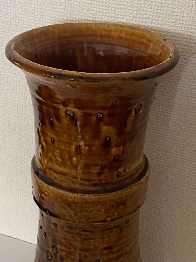 鉄釉花瓶瀬戸？花器 花入れ 花瓶 骨董品