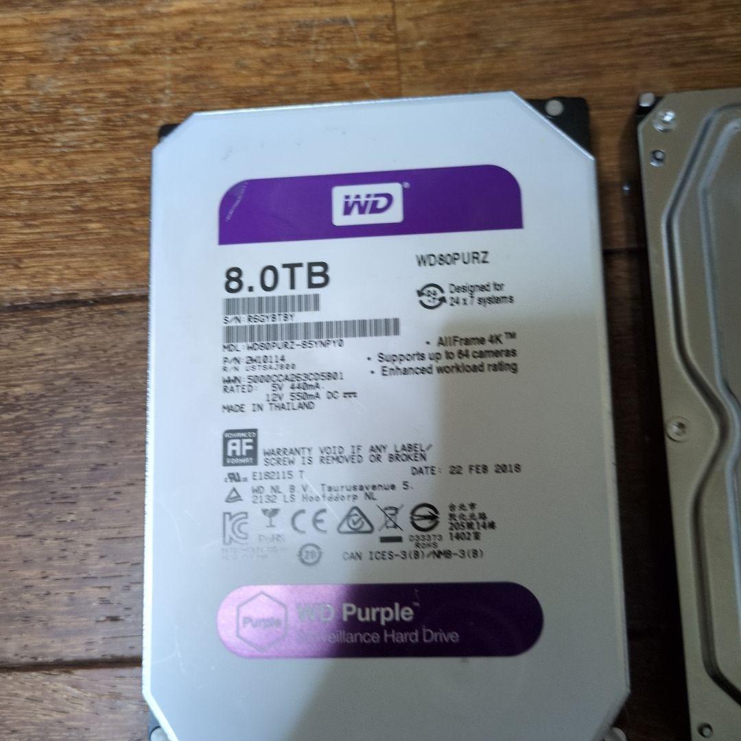 WD Purple 8.0TB & WD Blue 1.0TB HDDセット