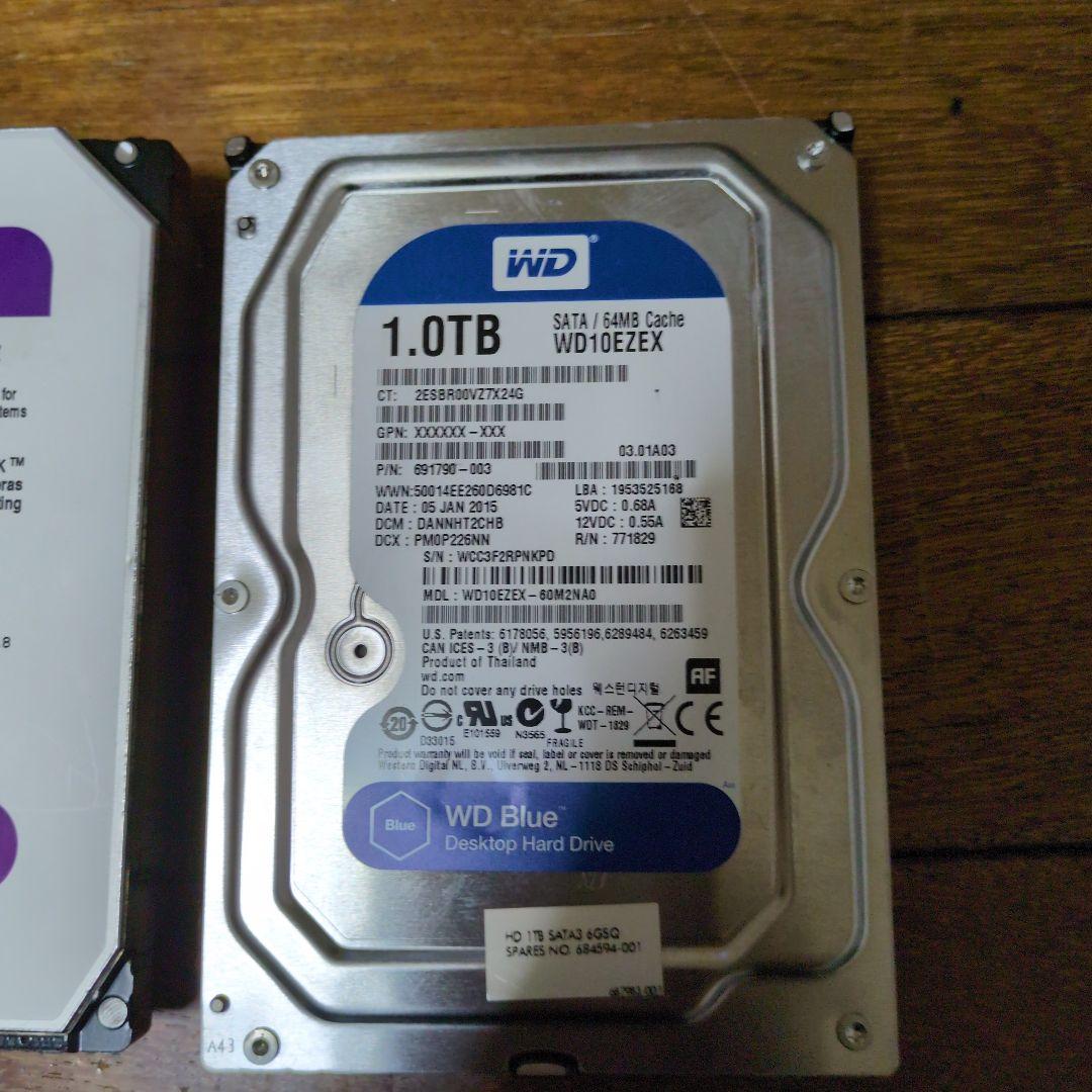 WD Purple 8.0TB & WD Blue 1.0TB HDDセット
