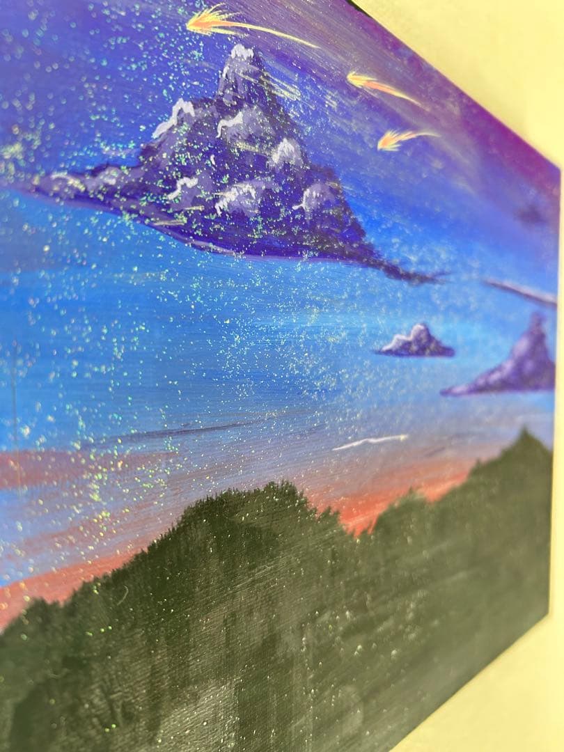 夜空の流れ星の絵画