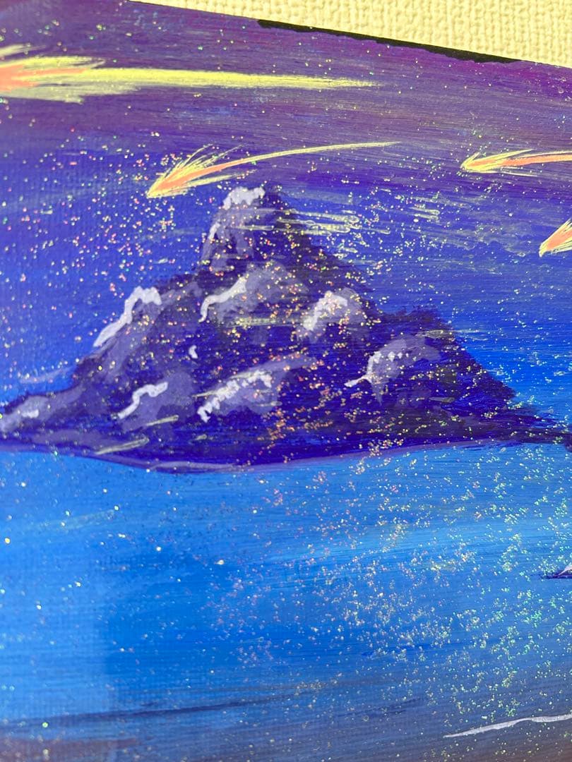 夜空の流れ星の絵画