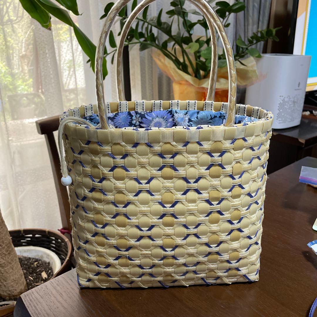 プラカゴ　PPバンド バンドメイド　カゴバック　巾着風&インバック付き