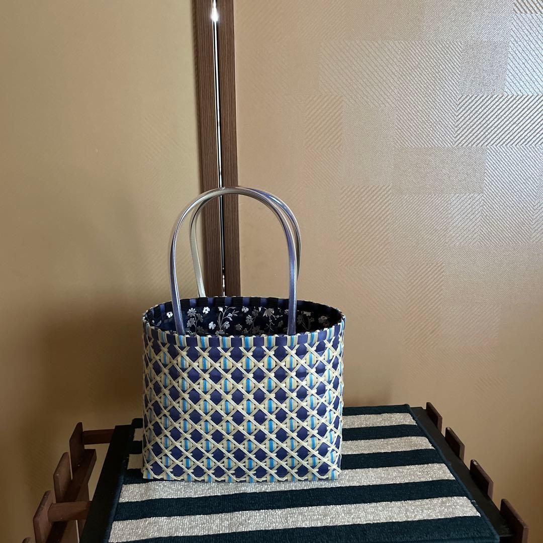 プラカゴ　PPバンド バンドメイド　カゴバック　巾着風&インバック付き