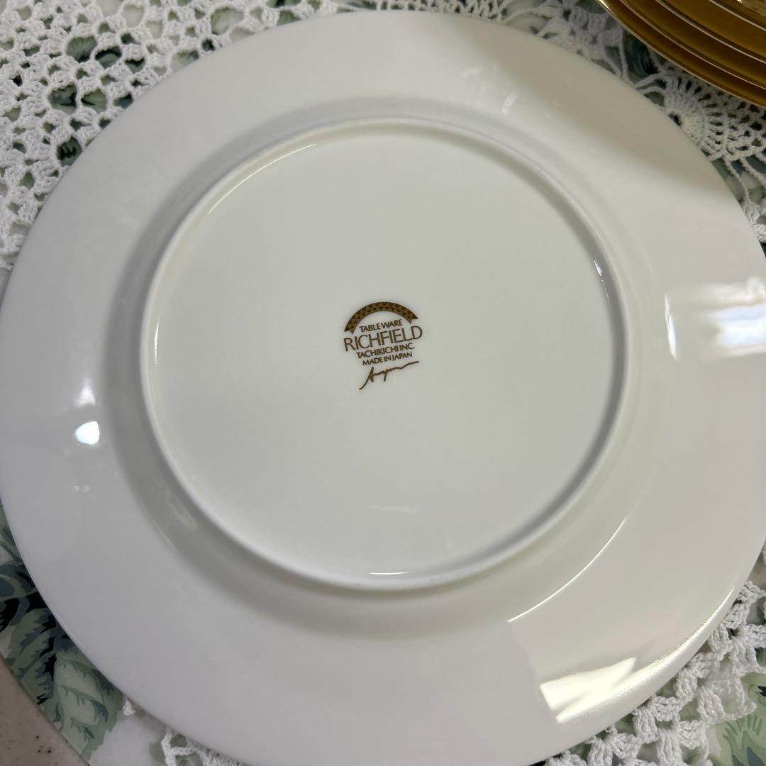 ☆ 新品　リッチフィールド　たち吉　金彩縁　プレート5枚
