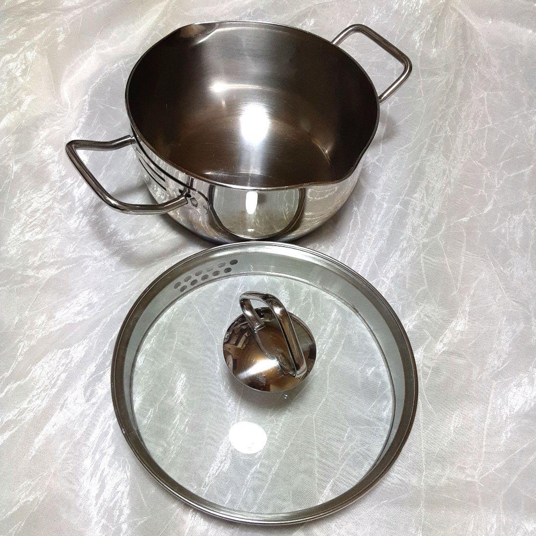ellesse エレッセ ステンレス両手鍋富士ホーロー　高品質　多層鍋　パスタ