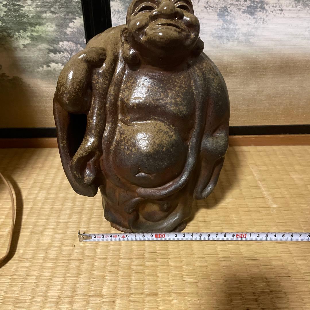 備前焼　月見布袋　浦上善次作