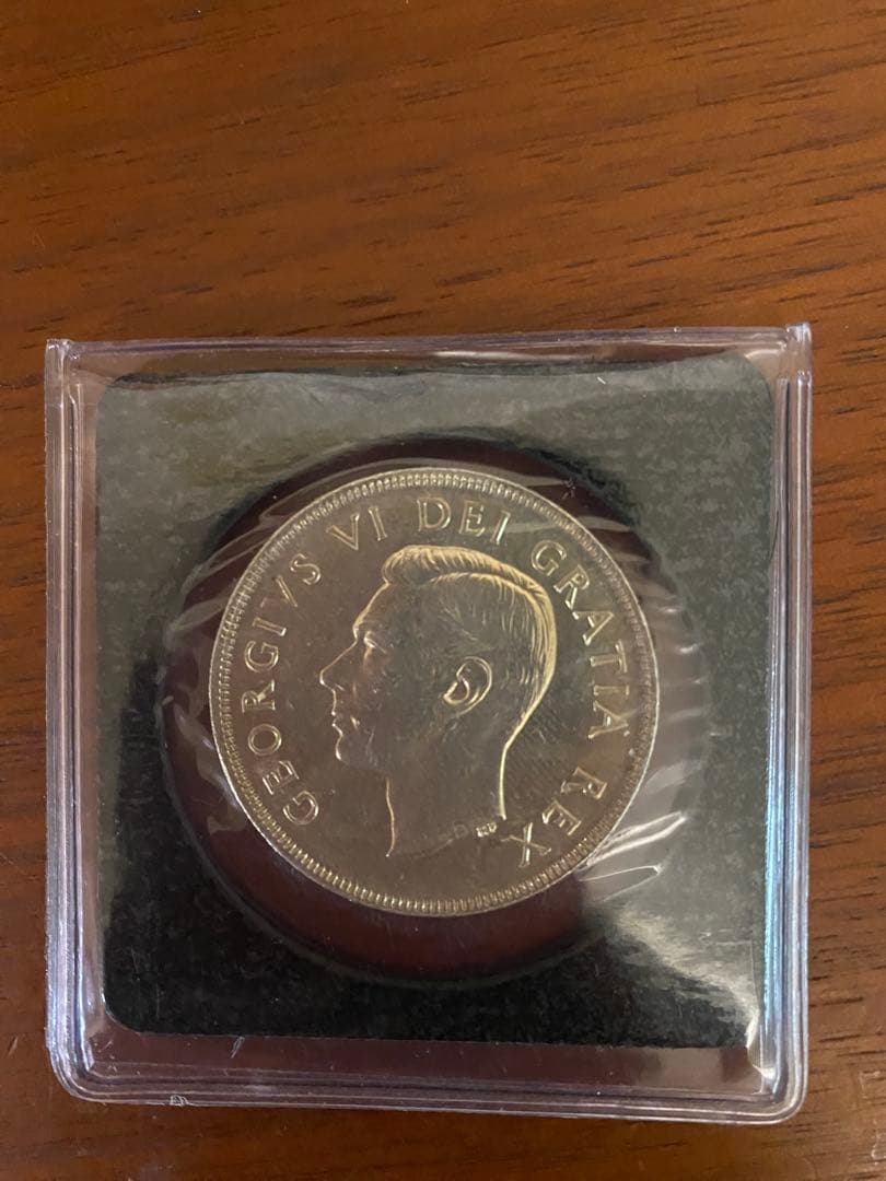 【長期保管品】カナダ銀貨1949年発行ニューファンドランド連邦加入記念 1ドル貨