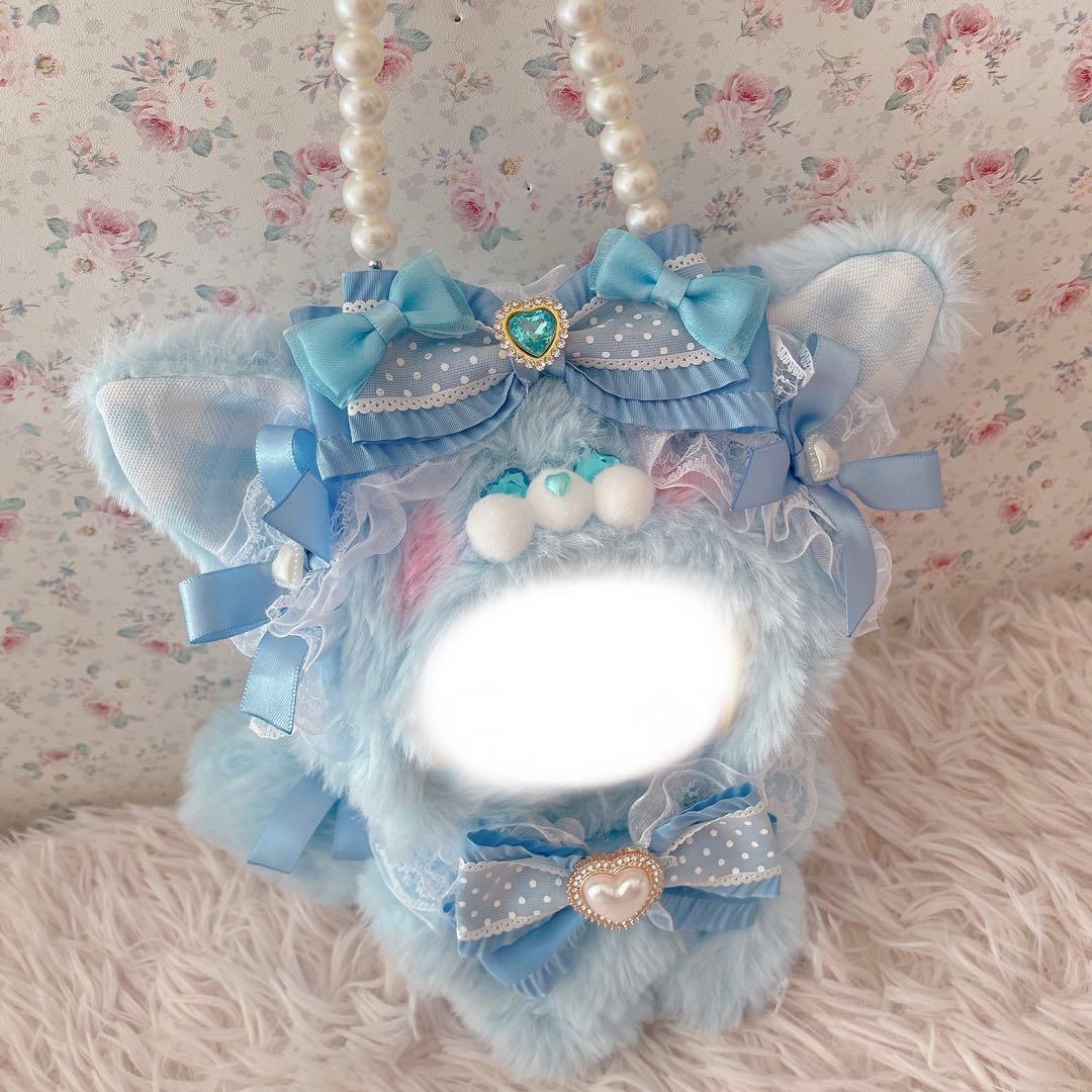１６cm立ちぬい服♡韓国風ロリータゆめかわ姫系♡猫の着ぐるみ♡水色