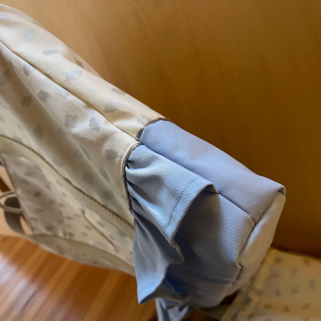 シルバードットとスモーキーブルー　フリル＋パイピング　入園入学オーダー