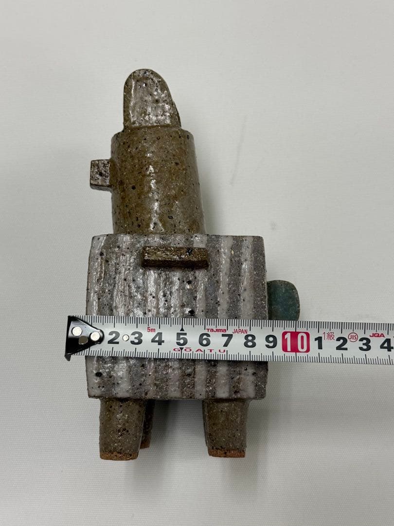 【未使用】陶器　花器　筆立て　アルパカ風　石川深雪作
