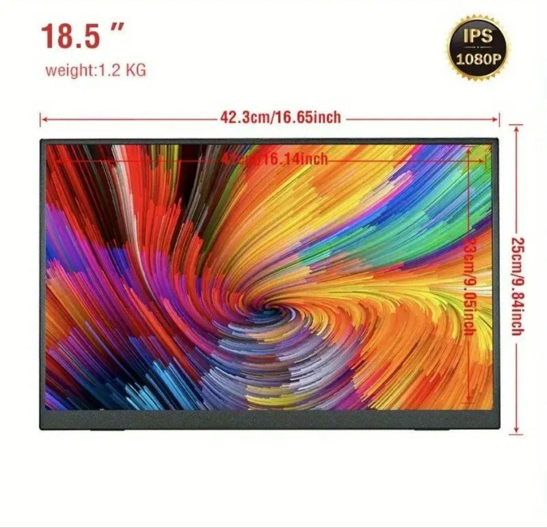 モバイルモニター 18.5インチ FHD 100hz 自立型 IPS液晶フルHD