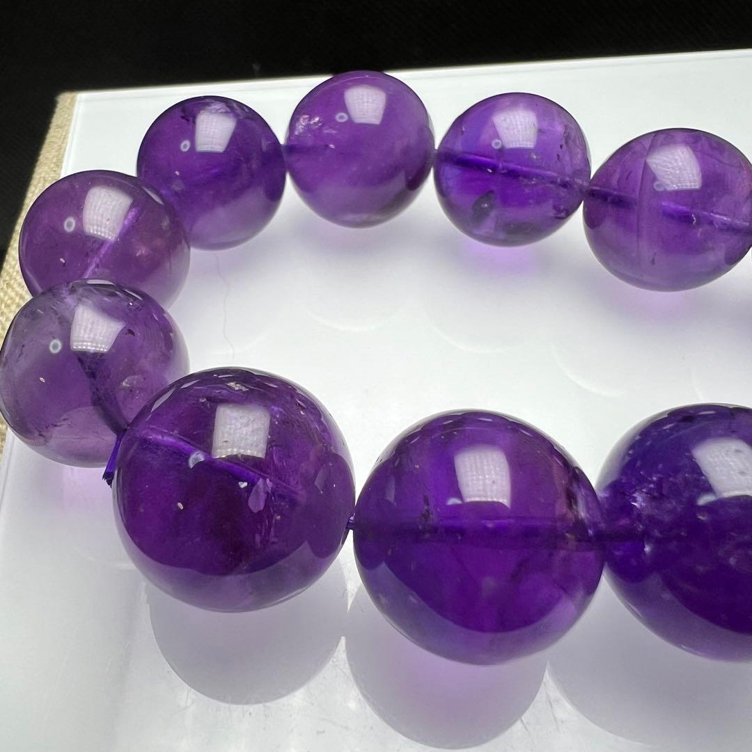 【81221】ウルグアイ産 高品質アメジスト 15.8mm ブレスレット天然石