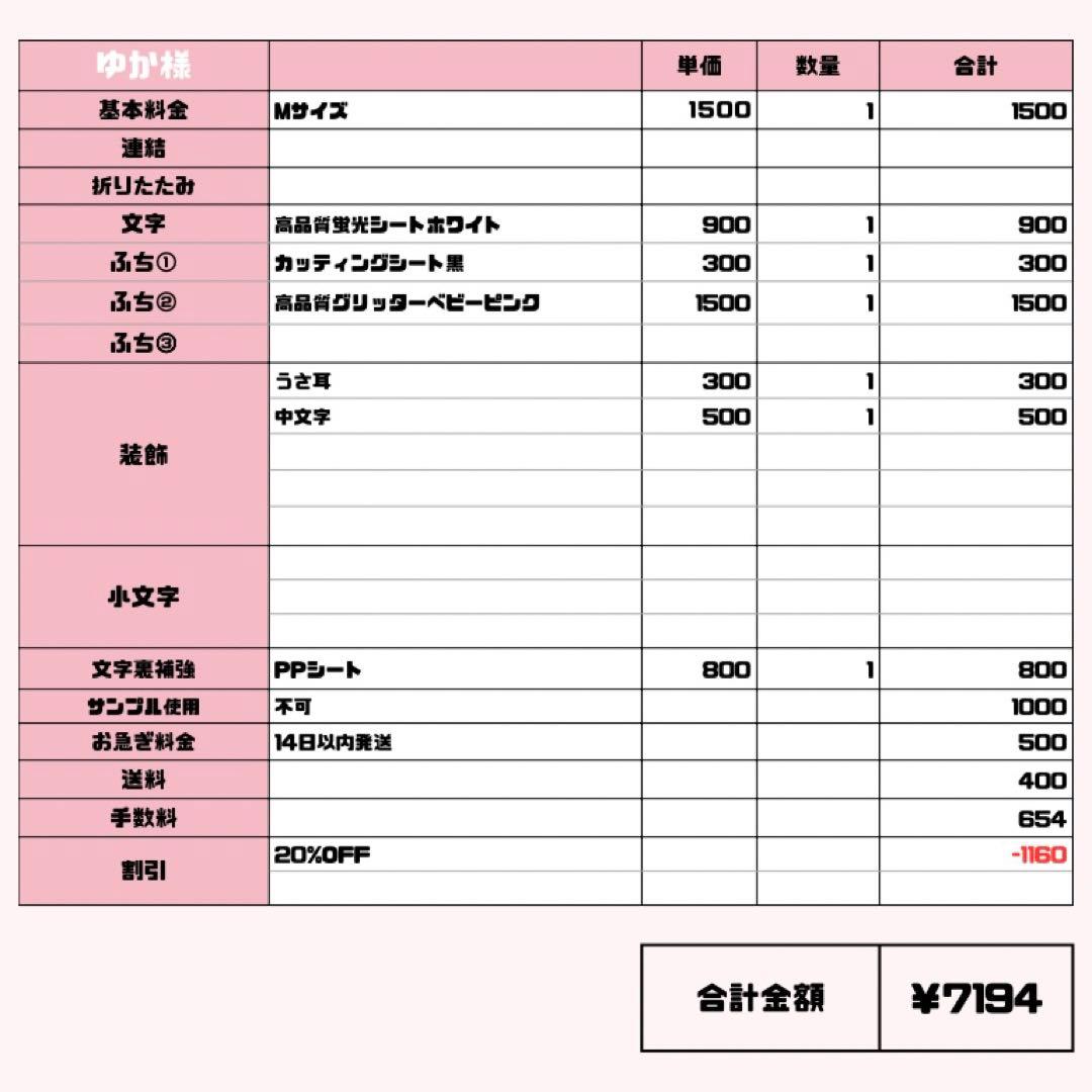 ゆか【1/31発】うちわ文字 連結 文字パネル 団扇屋さん オーダー