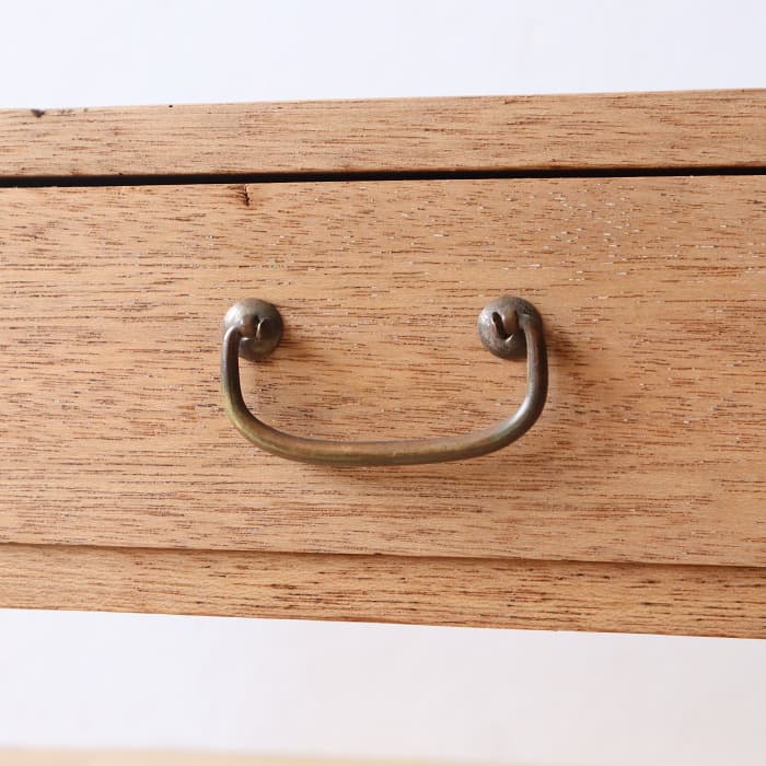 アンティーク 無塗装 引き出し付き 木製 文机 古家具 ラワン材