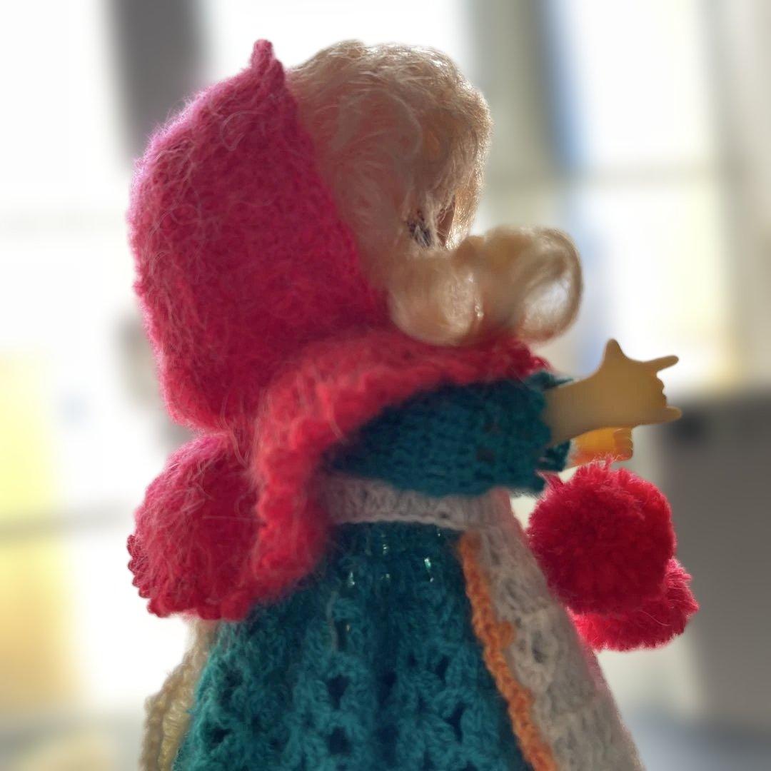 可愛い毛糸編み人形★おかんアート 瓶ドール　昭和レトロ