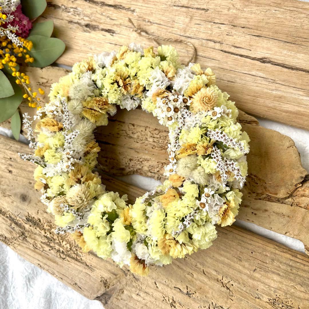 ハチミツレモンリース　スターチスリース　春リース