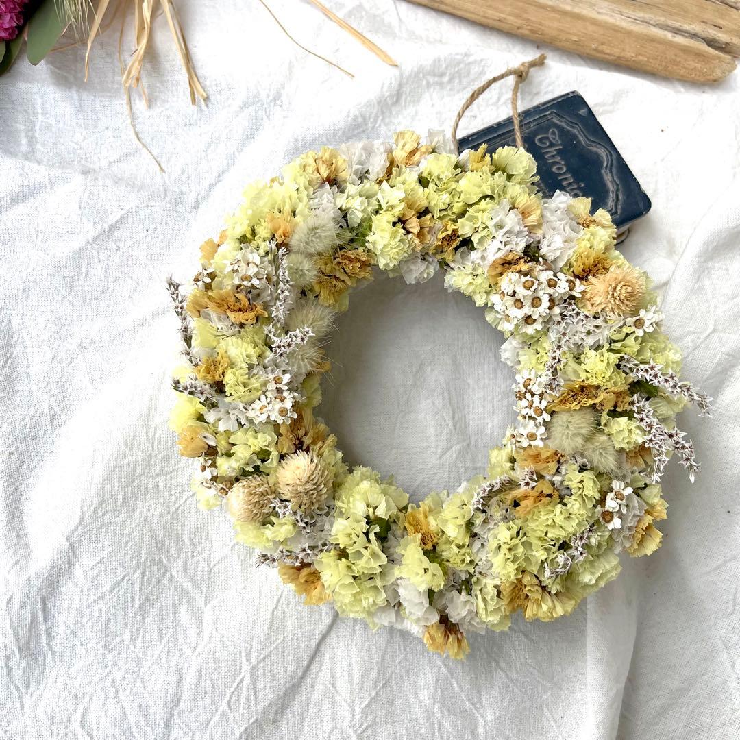 ハチミツレモンリース　スターチスリース　春リース