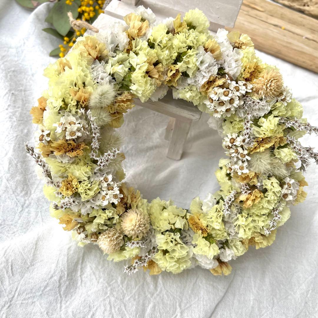 ハチミツレモンリース　スターチスリース　春リース