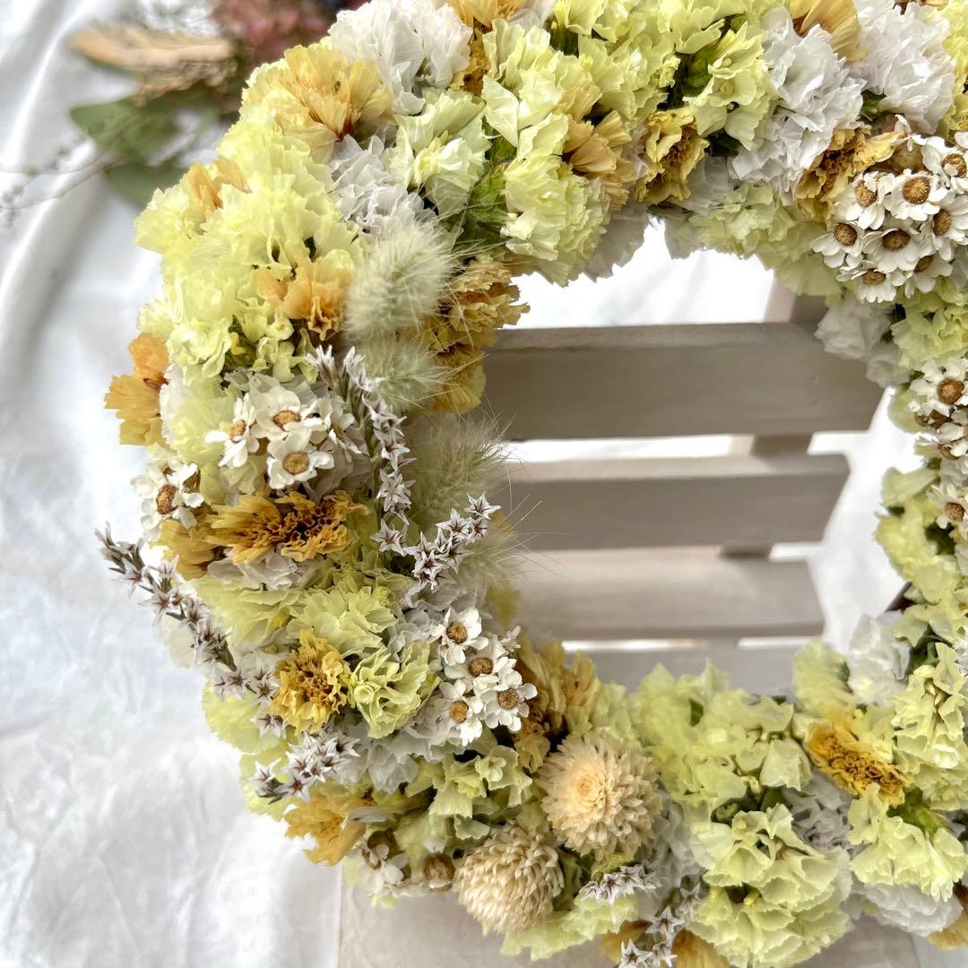 ハチミツレモンリース　スターチスリース　春リース