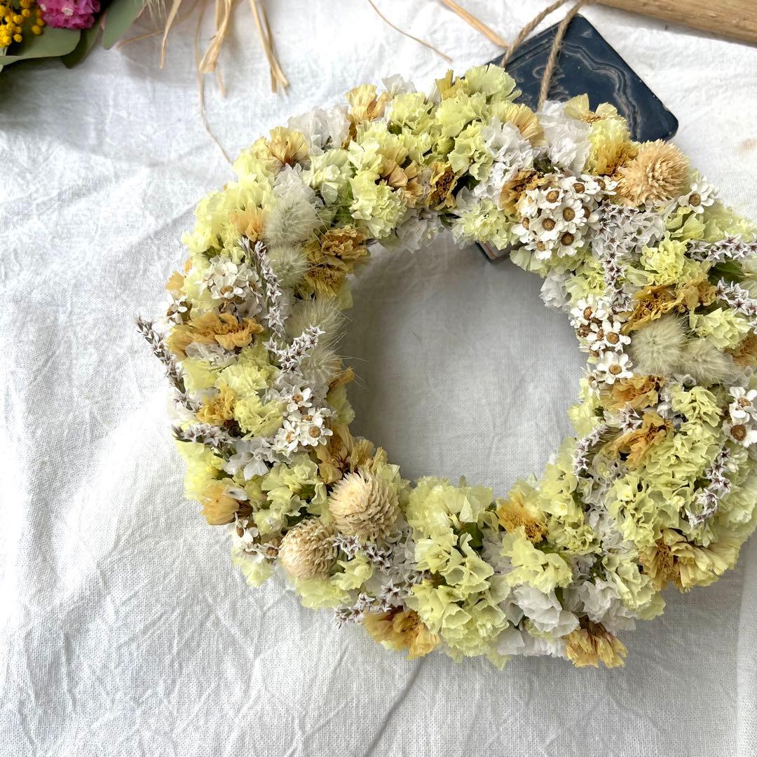 ハチミツレモンリース　スターチスリース　春リース