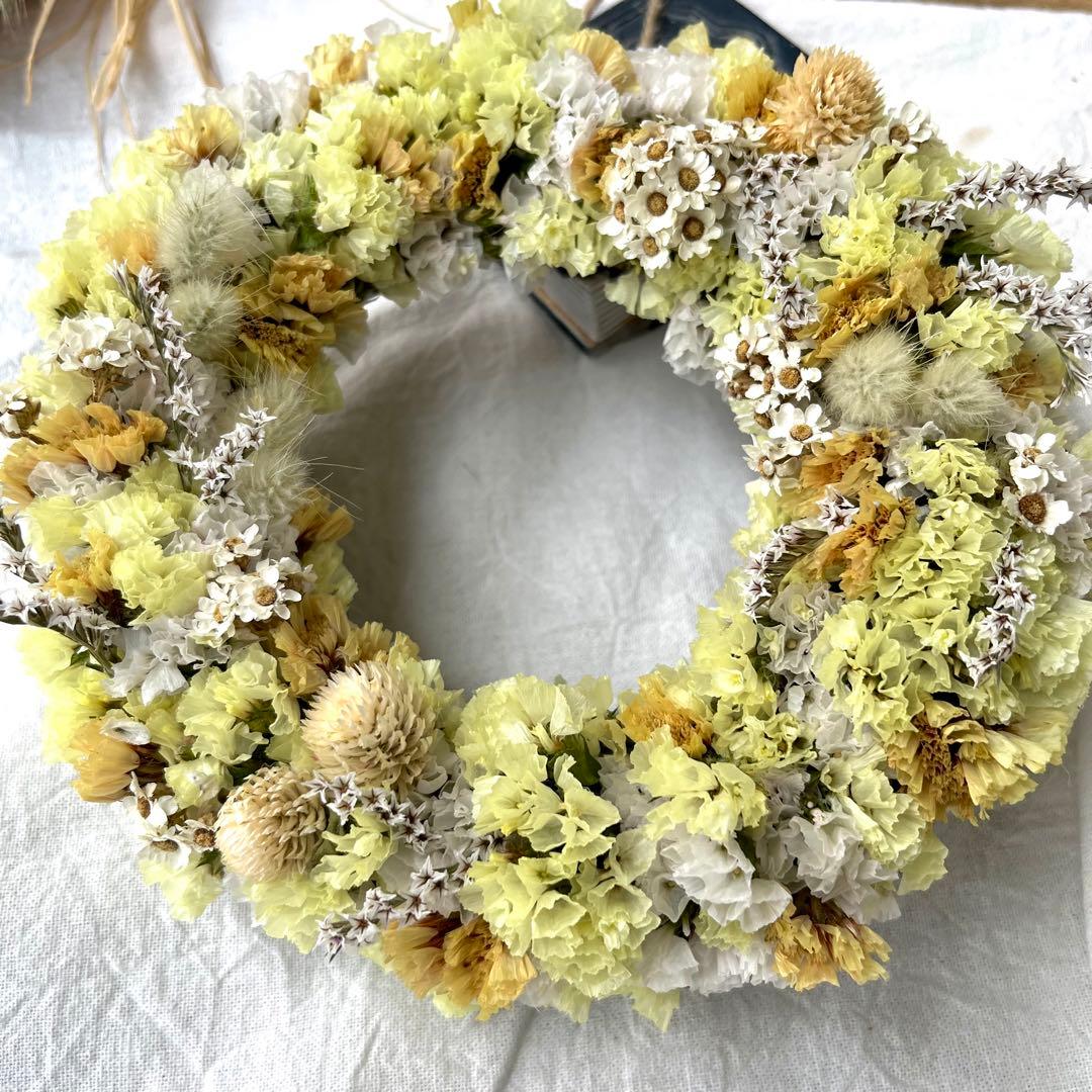 ハチミツレモンリース　スターチスリース　春リース