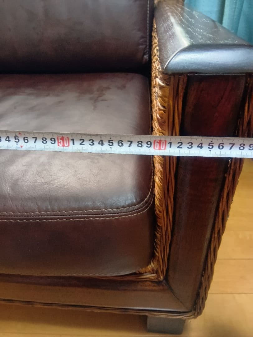 ★ウォーターヒヤシンス1人掛けソファ//アジアンソファ 座面背モタレPUレザー調