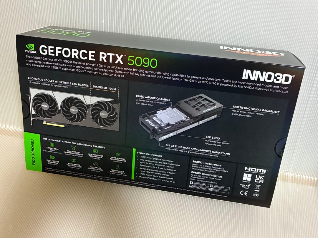 INNO3D GeForce RTX5090新品未開封、2年保証