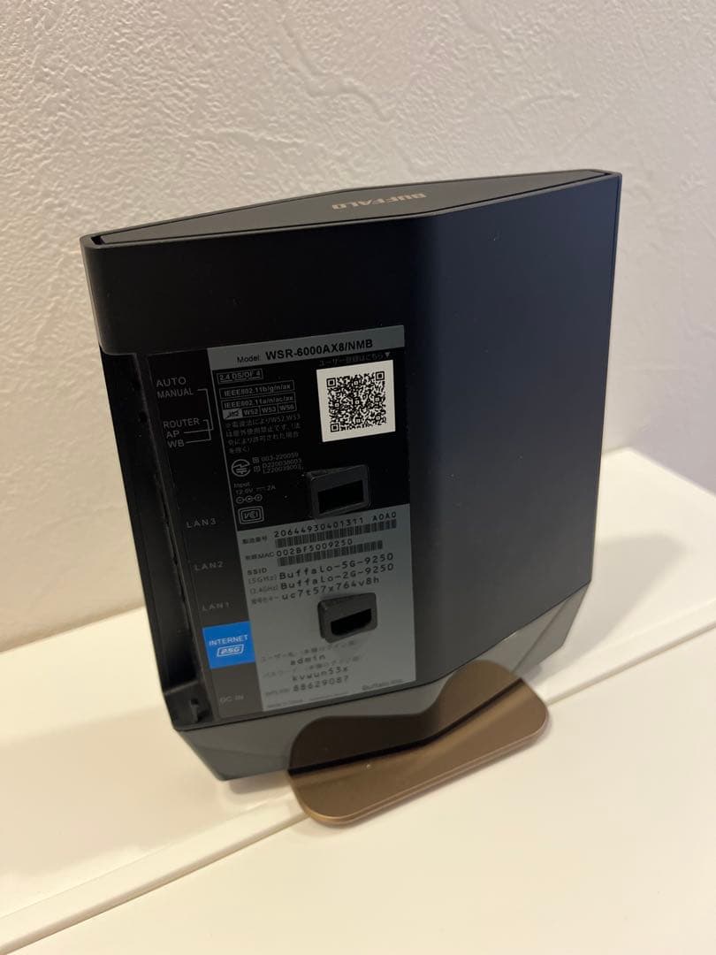 WSR-6000AX8-NMB 無線LANルーター