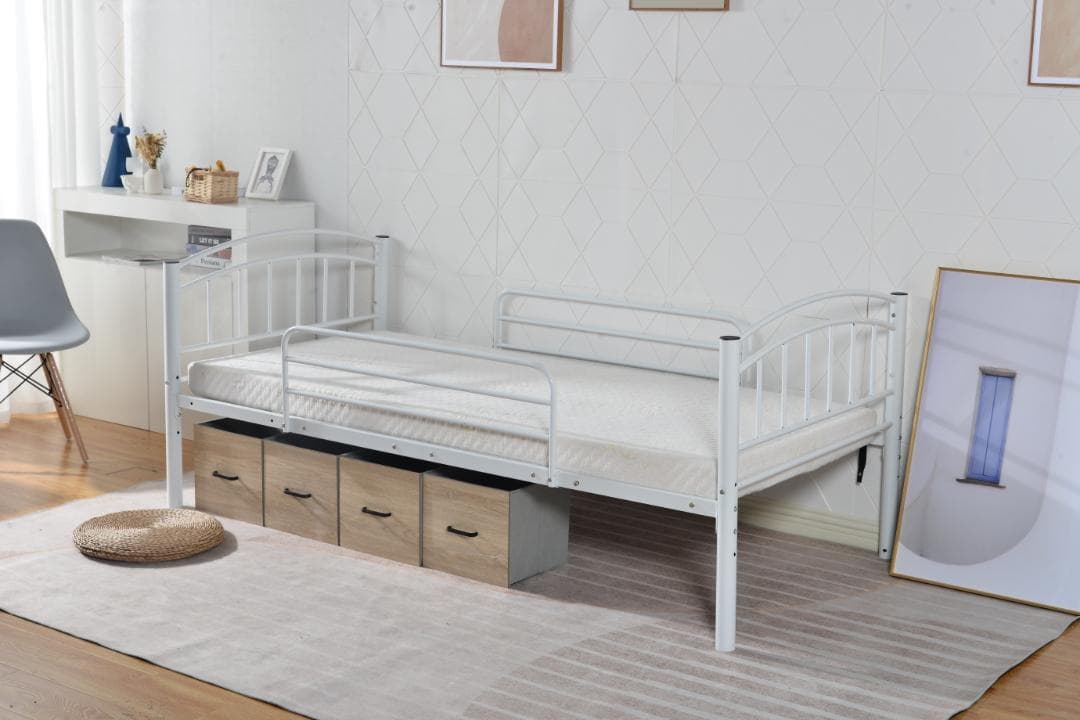 ロフトベッド パイプベッド シングル ベッド 収納付き 二段ベッド 階段付き耐震