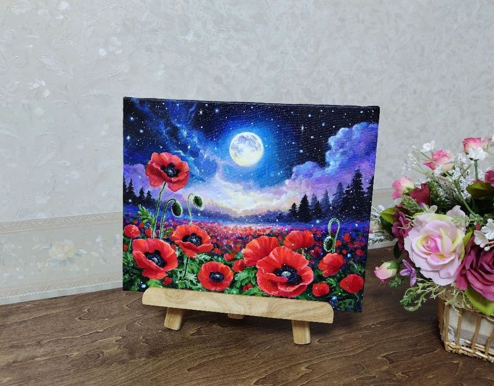 な*み様 【ポピー】アクリル画 F3 風景画 絵画