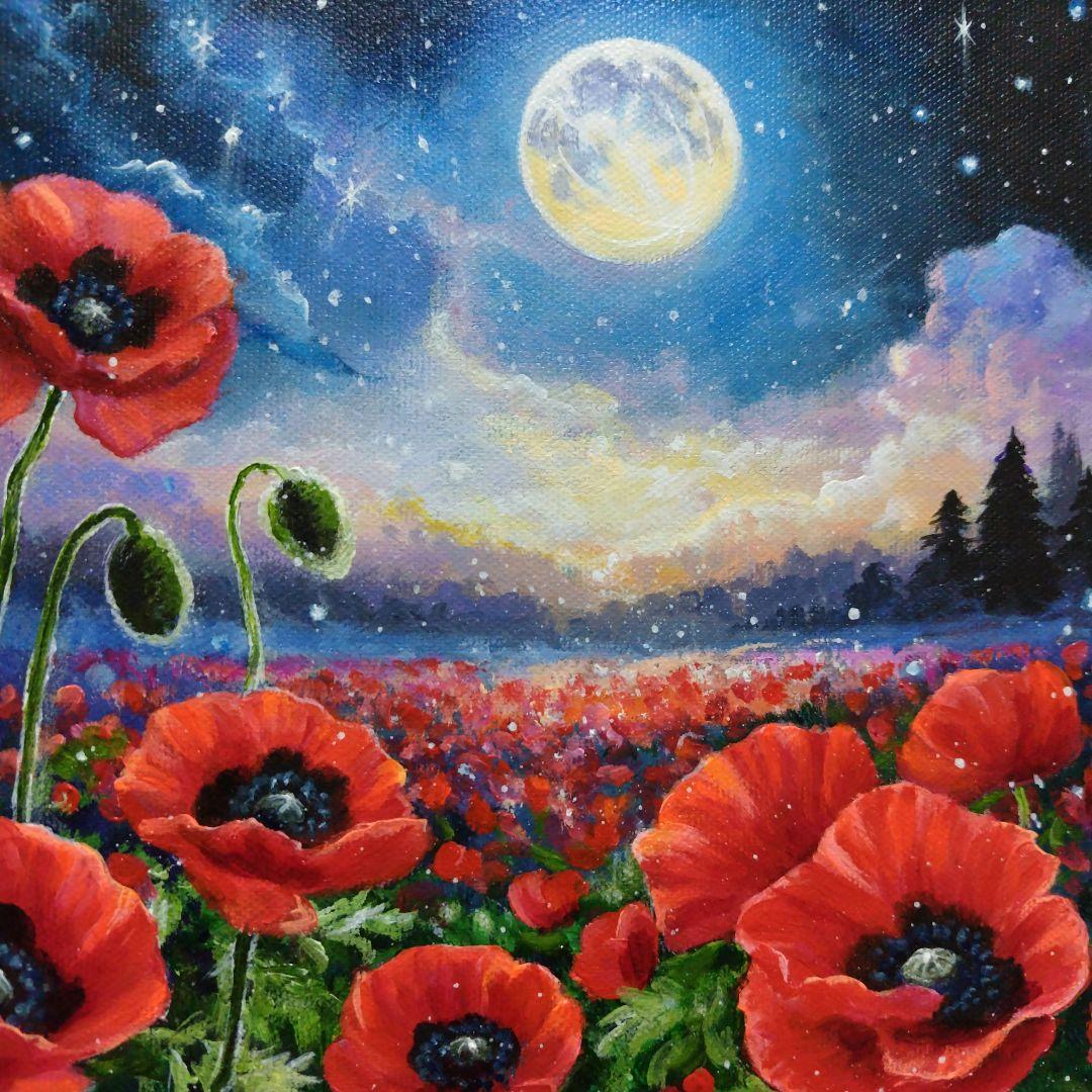 な*み様 【ポピー】アクリル画 F3 風景画 絵画