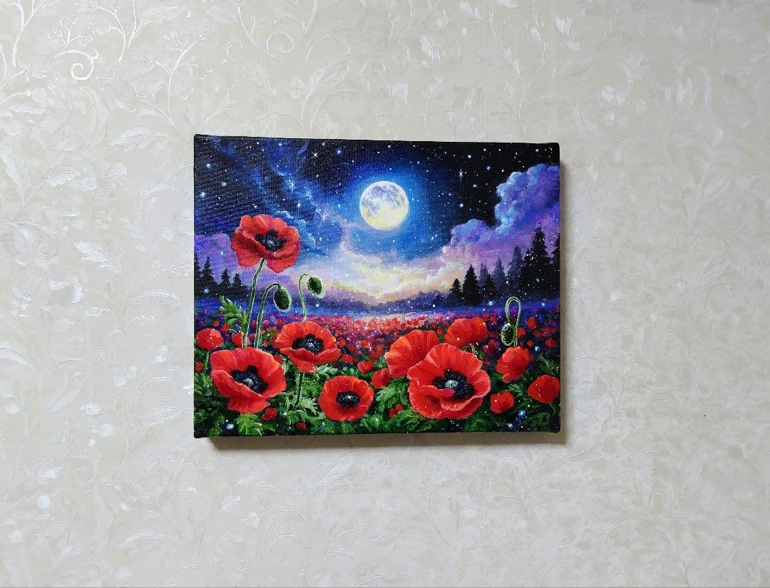 な*み様 【ポピー】アクリル画 F3 風景画 絵画