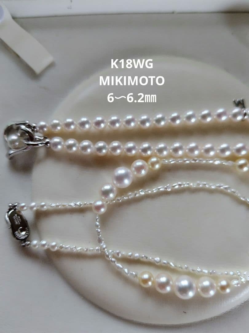 各サイズのアコヤ真珠と、あこや芥子パールの、ネックレス