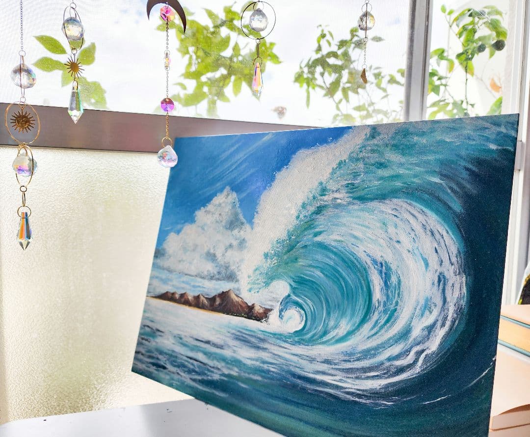 油絵　絵画　海の絵　肉筆