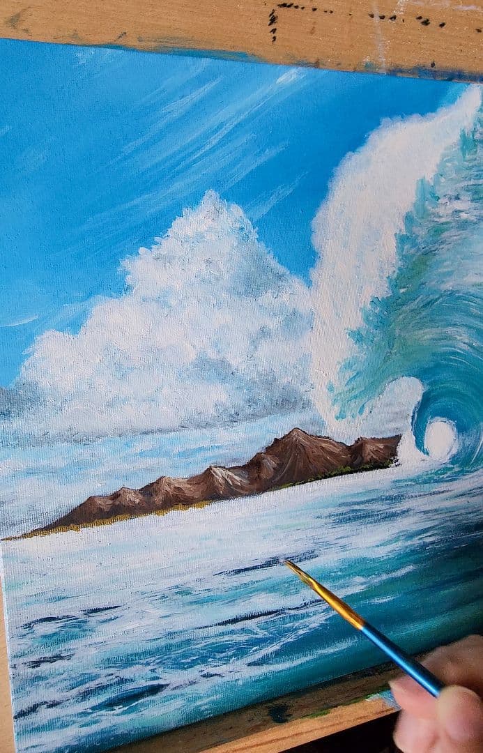 油絵　絵画　海の絵　肉筆