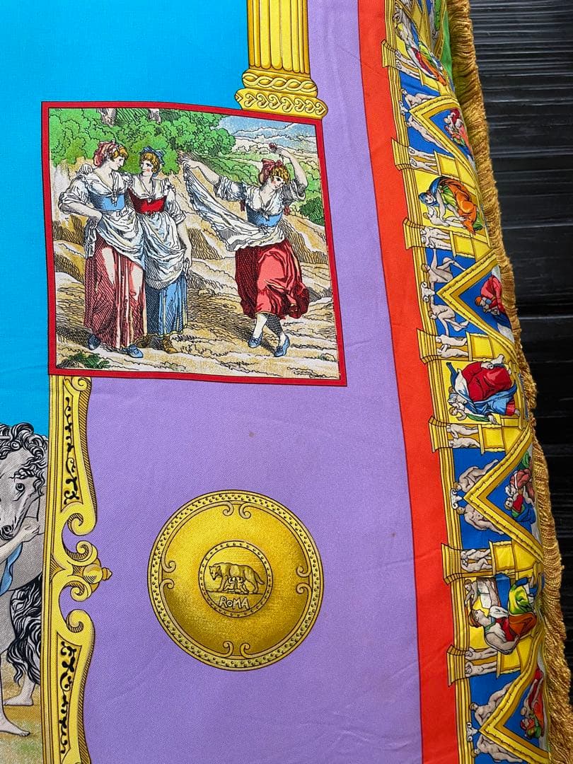 レア貴重‼︎ 価値ある ヴェルサーチ 超特大フリンジ付　 古代ローマ調