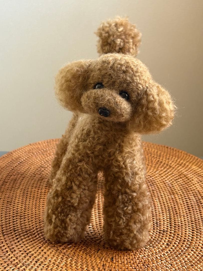 羊毛フェルト 毛糸 トイプードル（レッド）大きめ❣️23cm