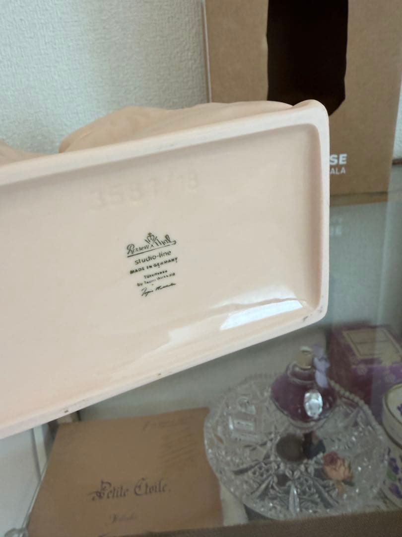 【希少】ローゼンタール 紙袋 花瓶 ピンクベージュ 18cm