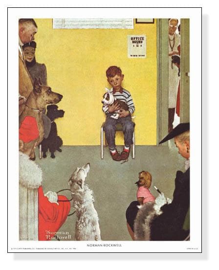 額装品/Waiting For the Vet/mini/ノーマン ロックウェル