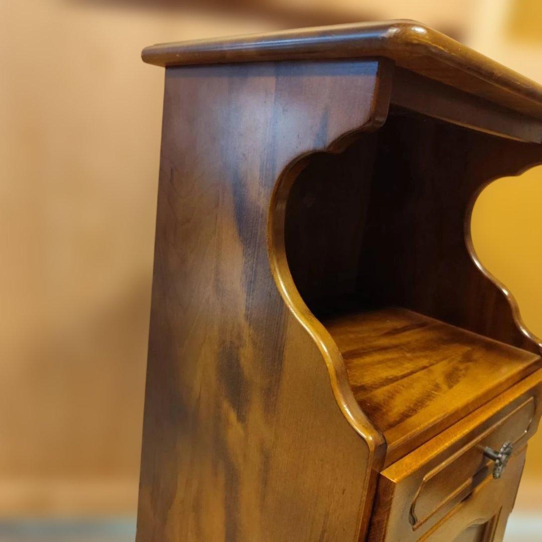 カリモク アンティーク 電話台 キャビネット 木製 花台 飾り棚 サイドボード