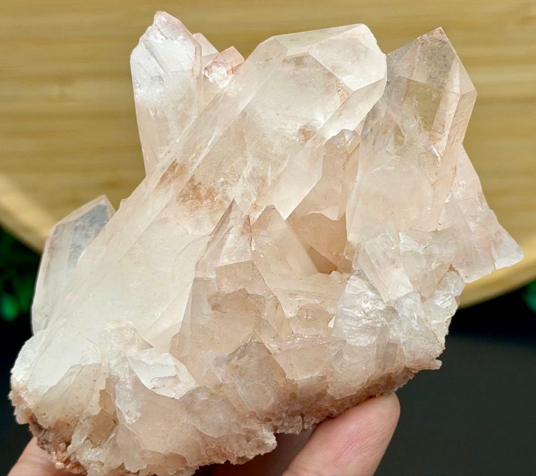 天然ピンク水晶クラスター　ヒマラヤ水晶　マニカラン産　パワーストーン　浄化