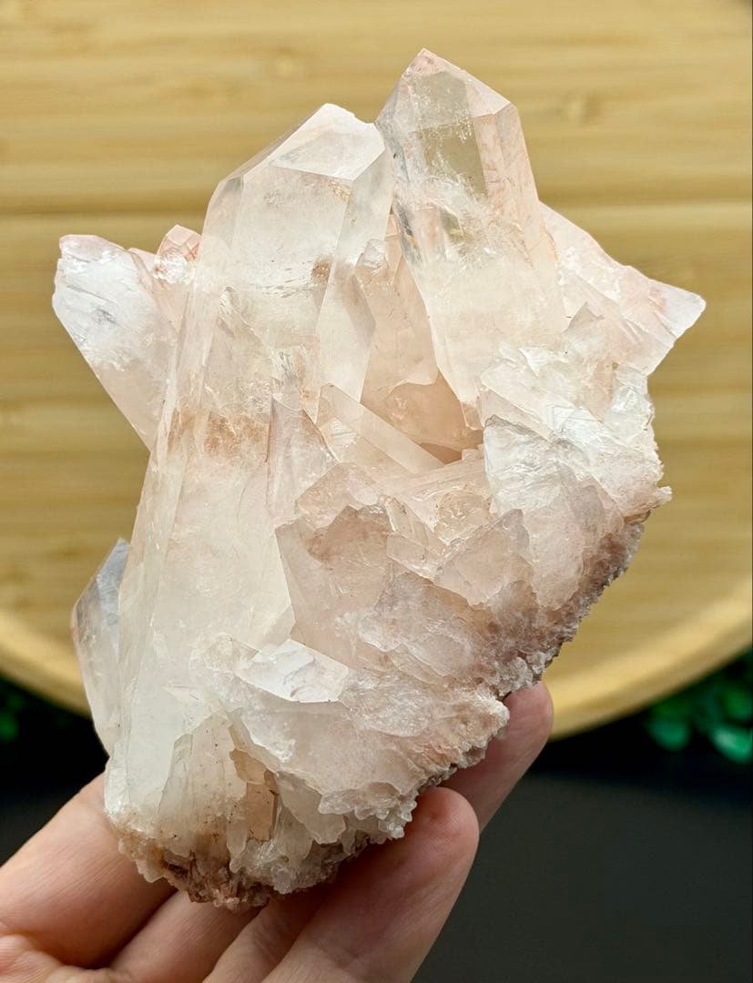 天然ピンク水晶クラスター　ヒマラヤ水晶　マニカラン産　パワーストーン　浄化