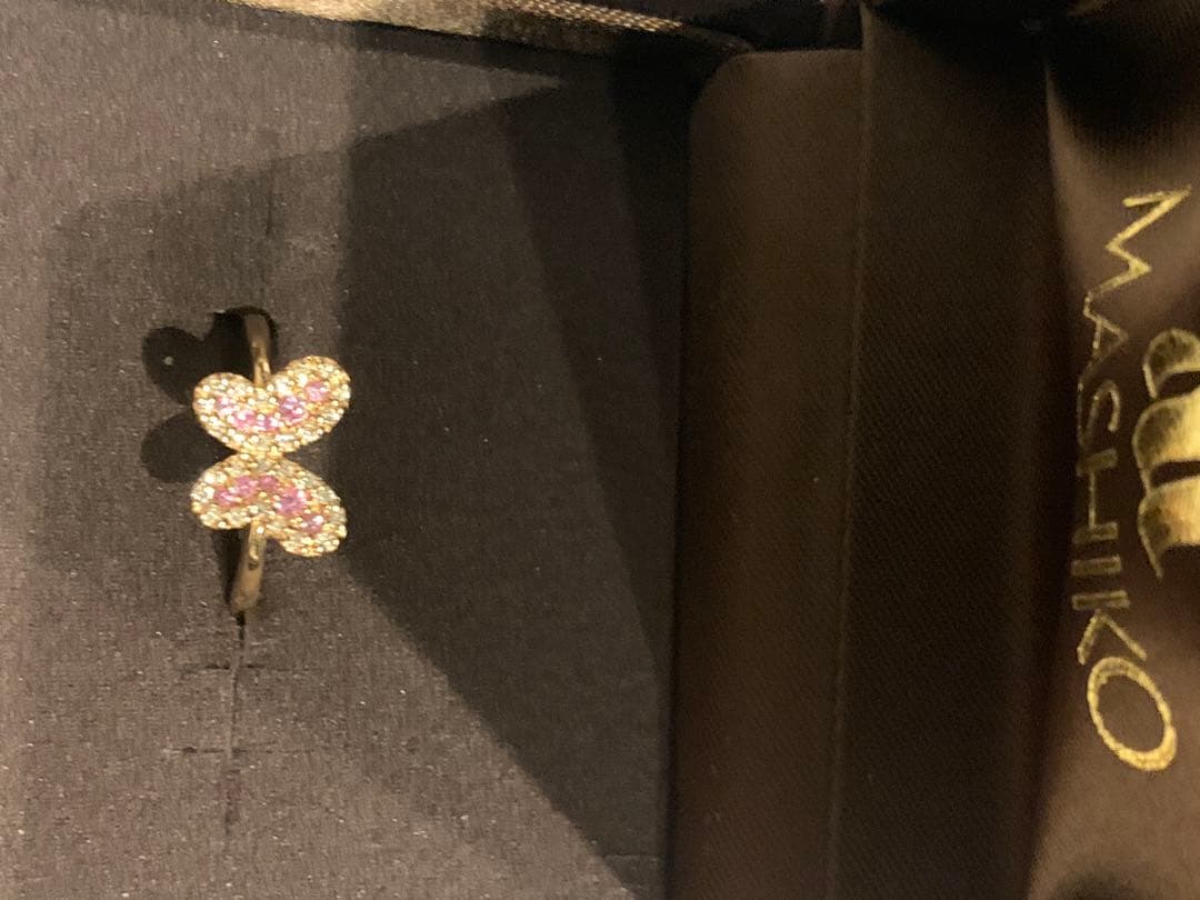 K18金MASHIKO 蝶デザイン ピンクサファイア