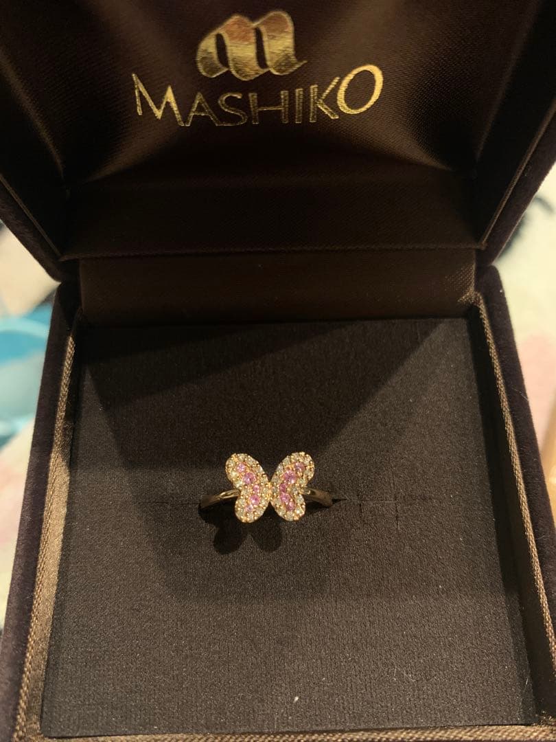 K18金MASHIKO 蝶デザイン ピンクサファイア