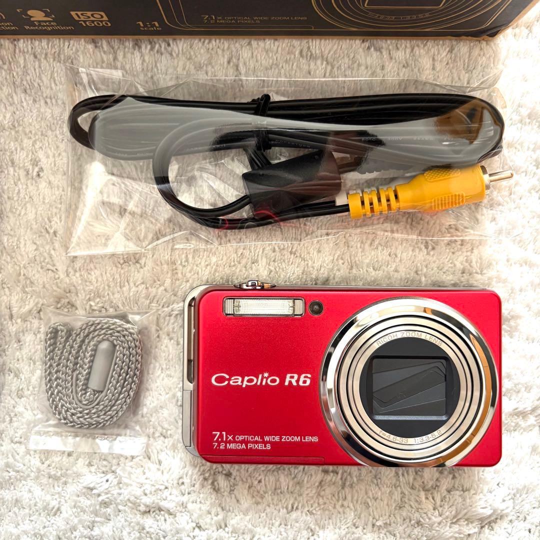 極上品【動作確認済】RICOH リコー Caplio R6 レトロカメラ レッド
