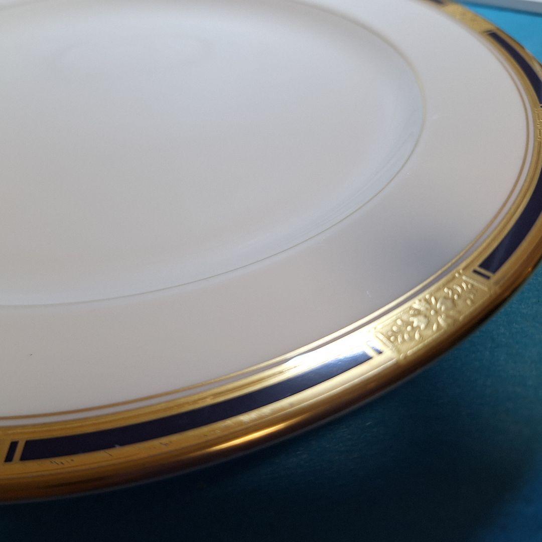 【名門ノリタケ】ボーンチャイナ 大皿・中皿2枚セット 金彩×ネイビー 鳳凰の如き