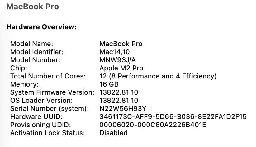 Macbook Pro 16インチ M2 Pro 1TB