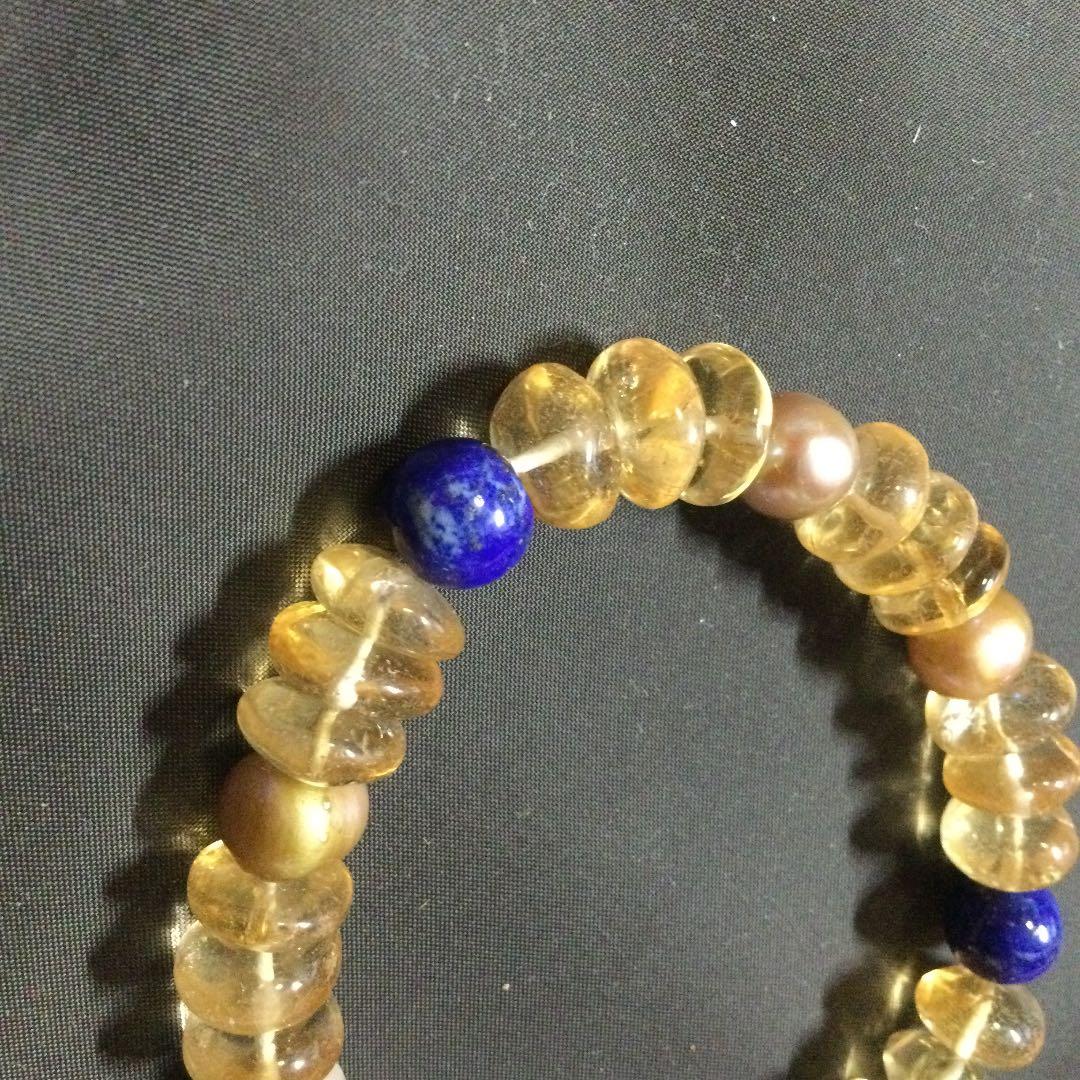 天然石 パワーストーン チベット産 チベットストーン ブレスレット シトリン